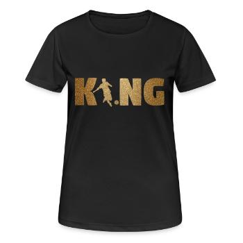 KING Soccer! Soccer! Ball! Present! - Women's Breathable T-Shirt - black - Front - AI Model Female 172 light (172cm)