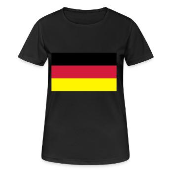 deutschlandflagge - Frauen T-Shirt atmungsaktiv - Schwarz - Vorne - AI Model Female 172 light (172cm)