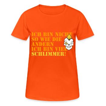 méchant jeune - T-shirt respirant Femme - orange néon - Devant - AI Model Female 172 dark (172cm)