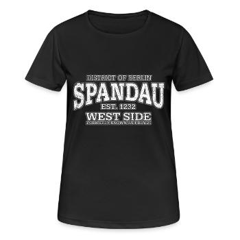 Berlin Spandau (copie blanche à l'ancienne) - T-shirt respirant Femme - noir - Devant - AI Model Female 172 light (172cm)