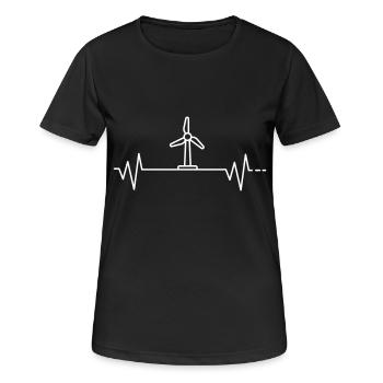 Heartbeat wind turbine wind energy wind wheel - Women's Breathable T-Shirt - black - Front - AI Model Female 172 light (172cm)