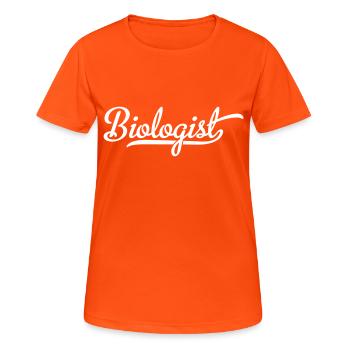Biologe - Frauen T-Shirt atmungsaktiv - Neonorange - Vorne - AI Model Female 172 dark (172cm)