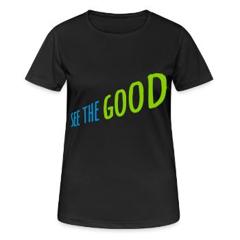 voir la bonne citation - T-shirt respirant Femme - noir - Devant - AI Model Female 172 light (172cm)