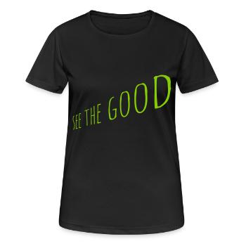 voir la bonne citation - T-shirt respirant Femme - noir - Devant - AI Model Female 172 light (172cm)