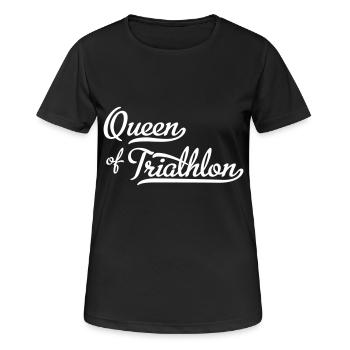 Queen of Triathlon - Women's Breathable T-Shirt - black - Front - AI Model Female 172 light (172cm)