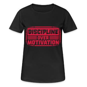 Citation de discipline sur la motivation - T-shirt respirant Femme - noir - Devant - AI Model Female 172 light (172cm)