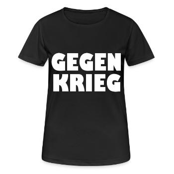 Gegen krieg - Frauen T-Shirt atmungsaktiv - Schwarz - Vorne - AI Model Female 172 light (172cm)