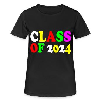 Class of 2024 - Women's Breathable T-Shirt - black - Front - AI Model Female 172 light (172cm)