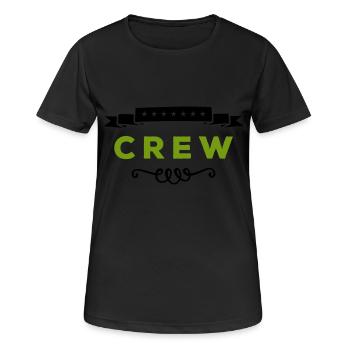 crew - Frauen T-Shirt atmungsaktiv - Schwarz - Vorne - AI Model Female 172 light (172cm)