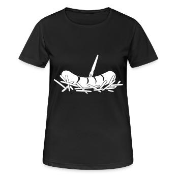 Pommes Currywurst - Frauen T-Shirt atmungsaktiv - Schwarz - Vorne - AI Model Female 172 light (172cm)