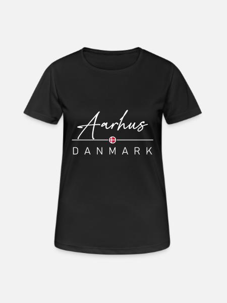 Dänemark - Aarhus - Danmark - Denmark - Dame T-shirt svedtransporterende - sort
