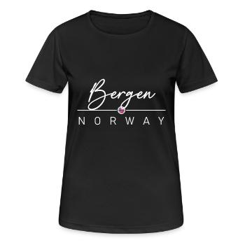 Norvège - Bergen - Norvège - Norvège - T-shirt respirant Femme - noir - Devant - AI Model Female 172 light (172cm)