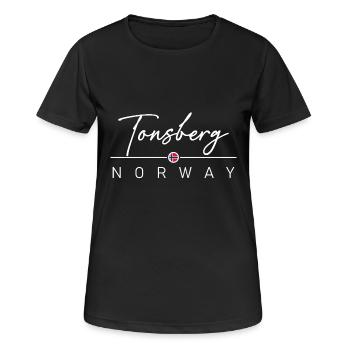 Norvège - Tonsberg - Norvège - Norvège - T-shirt respirant Femme - noir - Devant - AI Model Female 172 light (172cm)