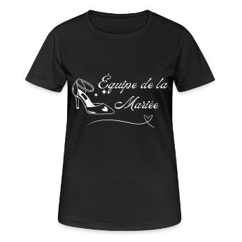Équipe de la mariée - T-shirt respirant Femme - noir - Devant - AI Model Female 172 light (172cm)