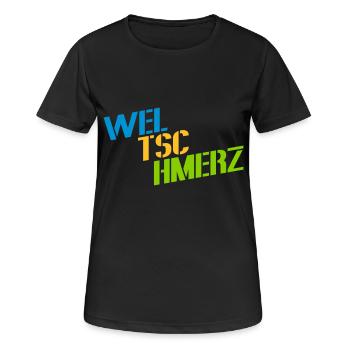 Weltschmerz dit la devise du mot - T-shirt respirant Femme - noir - Devant - AI Model Female 172 light (172cm)