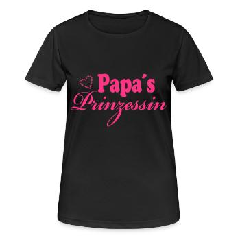 Papas Prinzessin - Frauen T-Shirt atmungsaktiv - Schwarz - Vorne - AI Model Female 172 light (172cm)