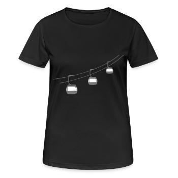 téléphérique télécabine vacances d'hiver vacances sport ski fah - T-shirt respirant Femme - noir - Devant - AI Model Female 172 light (172cm)