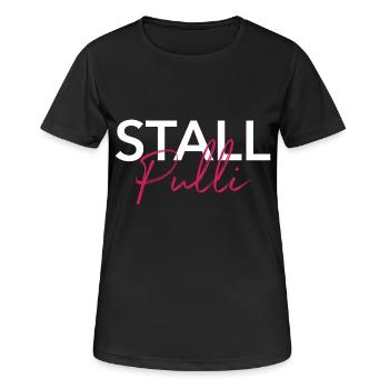 Stall Pulli Pferd Pferde Reitsport Reiterin - Frauen T-Shirt atmungsaktiv - Schwarz - Vorne - AI Model Female 172 light (172cm)