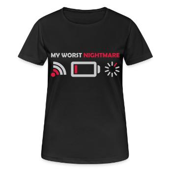 Mon pire cauchemar Logos - T-shirt respirant Femme - noir - Devant - AI Model Female 172 light (172cm)