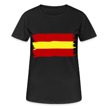 Fahne Spanien - Frauen T-Shirt atmungsaktiv - Schwarz - Vorne - AI Model Female 172 light (172cm)