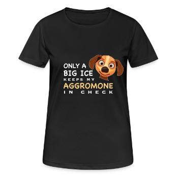 Drôle de dicton, la glace tient mon aggromon à distance - T-shirt respirant Femme - noir - Devant - AI Model Female 172 light (172cm)
