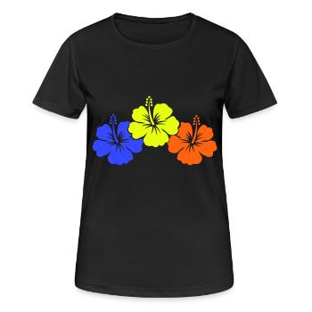 blume hibiskus - Frauen T-Shirt atmungsaktiv - Schwarz - Vorne - AI Model Female 172 light (172cm)