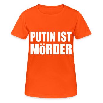 Putin is murderous - Women's Breathable T-Shirt - neon orange - Front - AI Model Female 172 dark (172cm)