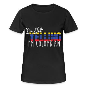 Kolumbien - Frauen T-Shirt atmungsaktiv - Schwarz - Vorne - AI Model Female 172 light (172cm)