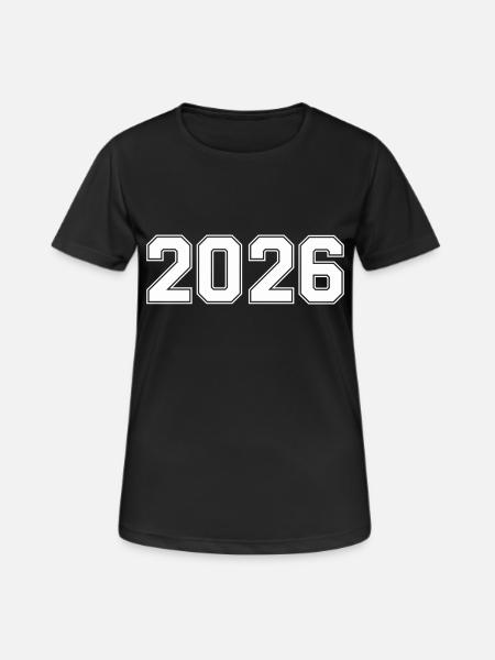 2026 - Frauen T-Shirt atmungsaktiv - Schwarz