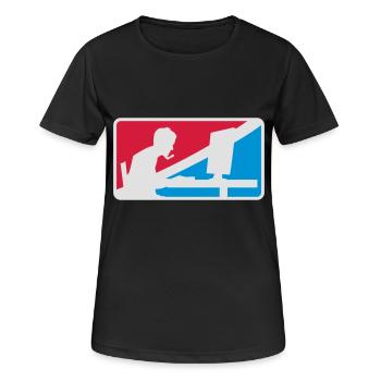 Progamer | eSports - Frauen T-Shirt atmungsaktiv - Schwarz - Vorne - AI Model Female 172 light (172cm)