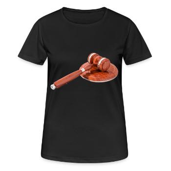 rechtsanwalt anwalt lawyer judge richter law justi - Frauen T-Shirt atmungsaktiv - Schwarz - Vorne - AI Model Female 172 light (172cm)