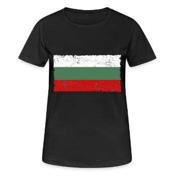 Bulgarie България drapeau used look idée de cadeau - T-shirt respirant Femme - noir - Devant - AI Model Female 172 light (172cm)