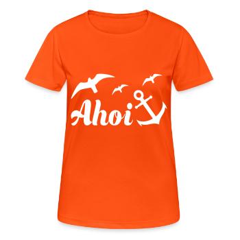 Ahoy - Women's Breathable T-Shirt - neon orange - Front - AI Model Female 172 dark (172cm)
