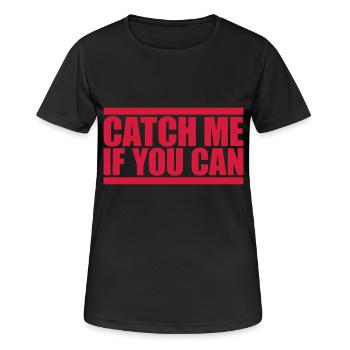 Catch Rote Balken - Frauen T-Shirt atmungsaktiv - Schwarz - Vorne - AI Model Female 172 light (172cm)