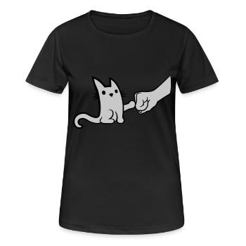 Pompe à poing Brofist Cat - T-shirt respirant Femme - noir - Devant - AI Model Female 172 light (172cm)