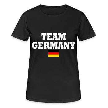 England - Women's Breathable T-Shirt - black - Front - AI Model Female 172 light (172cm)