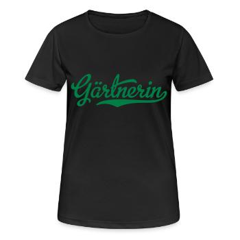 Gärtnerin - Frauen T-Shirt atmungsaktiv - Schwarz - Vorne - AI Model Female 172 light (172cm)