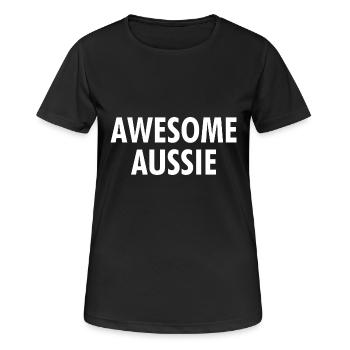 Awesome Aussie - Austrlia - Australien Down Under - Frauen T-Shirt atmungsaktiv - Schwarz - Vorne - AI Model Female 172 light (172cm)