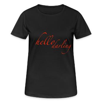 hello darling - Frauen T-Shirt atmungsaktiv - Schwarz - Vorne - AI Model Female 172 light (172cm)
