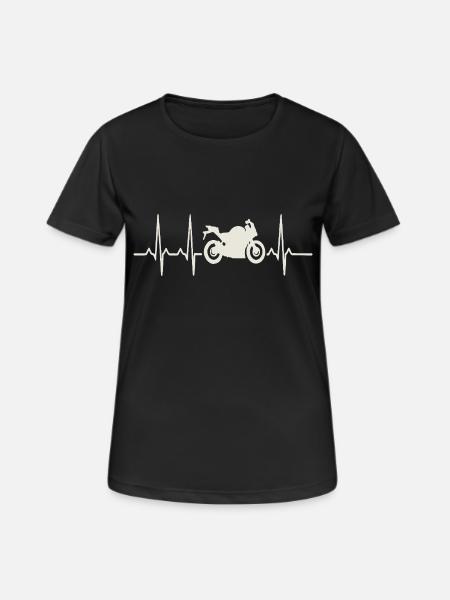 Battement de cœur de moto – ECG Line Biker - T-shirt respirant Femme - noir