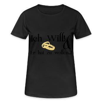 I want - Women's Breathable T-Shirt - black - Front - AI Model Female 172 light (172cm)