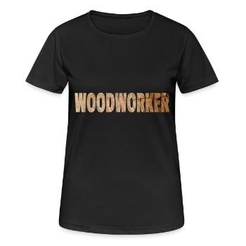 Tischler Schreiner Woodworker Holzarbeiter - Frauen T-Shirt atmungsaktiv - Schwarz - Vorne - AI Model Female 172 light (172cm)