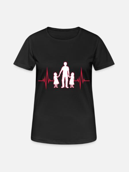 Puls 2 Töchter - Frauen T-Shirt atmungsaktiv - Schwarz