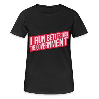 mieux fonctionner que le gouvernement - T-shirt respirant Femme - noir - Devant - AI Model Female 172 light (172cm)