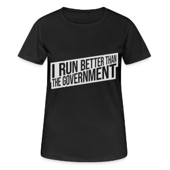 run better than government - Women's Breathable T-Shirt - black - Front - AI Model Female 172 light (172cm)