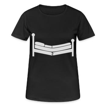 Logo clipart de lit détruit - T-shirt respirant Femme - noir - Devant - AI Model Female 172 light (172cm)