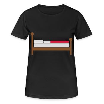 Cozy Bed Clipart Logo - T-shirt respirant Femme - noir - Devant - AI Model Female 172 light (172cm)