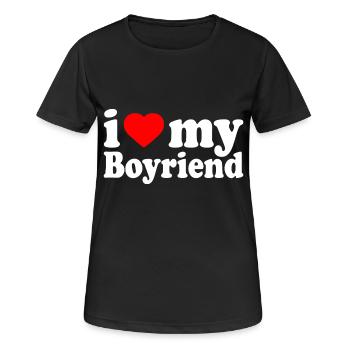 I love my boyfriend - Frauen T-Shirt atmungsaktiv - Schwarz - Vorne - AI Model Female 172 light (172cm)
