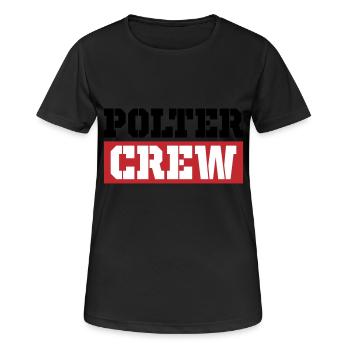Polter Crew - Frauen T-Shirt atmungsaktiv - Schwarz - Vorne - AI Model Female 172 light (172cm)