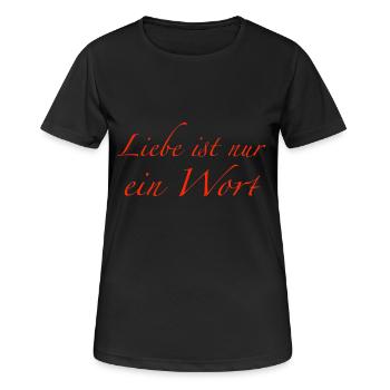 Liebe ist nur ein Wort - Frauen T-Shirt atmungsaktiv - Schwarz - Vorne - AI Model Female 172 light (172cm)